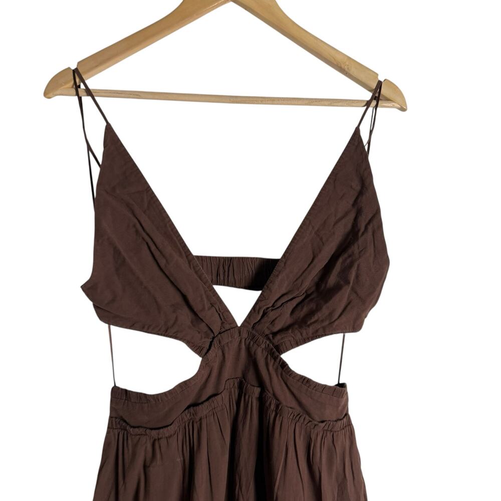 Bec + Bridge Carla Brown Cutout V-Neck Sleeveless Tiered Maxi Dress Size 8 - Picture 7 of 16